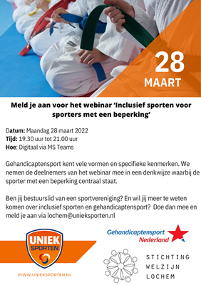 Flyer webinar inclusief Sporten Lochem